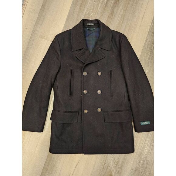 Ralph Lauren Wool blend Mens BlackCoat Size 36S - Picture 1 of 10